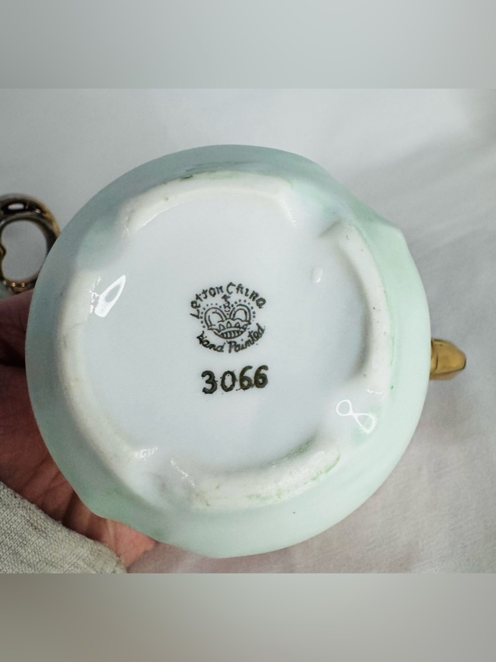 Vintage Lefton China Hand Painted Rose Gold Trim-Creamer+Sugar+Salt&Pepper+Spoon - Picture 11 of 16